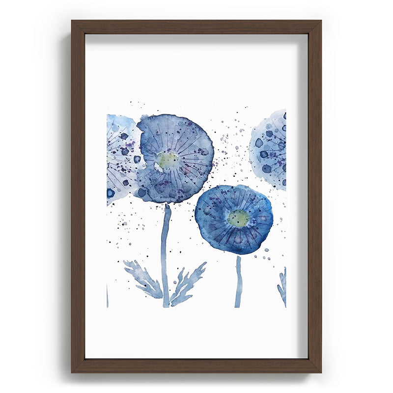 4 indigo abstract dandelion 2 Framed Art Print