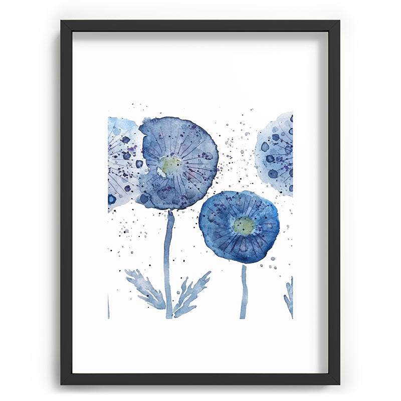 4 indigo abstract dandelion 2 Framed Art Print