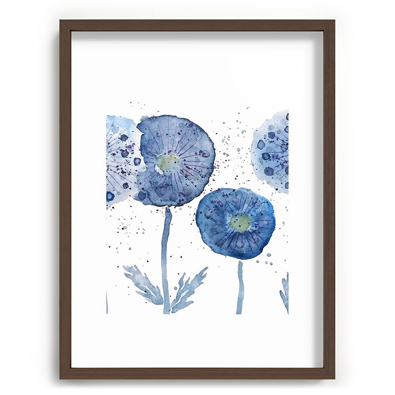 4 indigo abstract dandelion 2 Framed Art Print