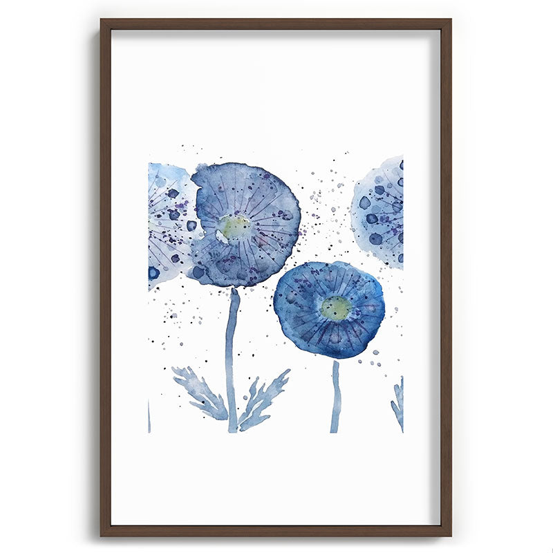 4 indigo abstract dandelion 2 Framed Art Print