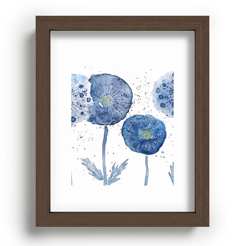 4 indigo abstract dandelion 2 Framed Art Print