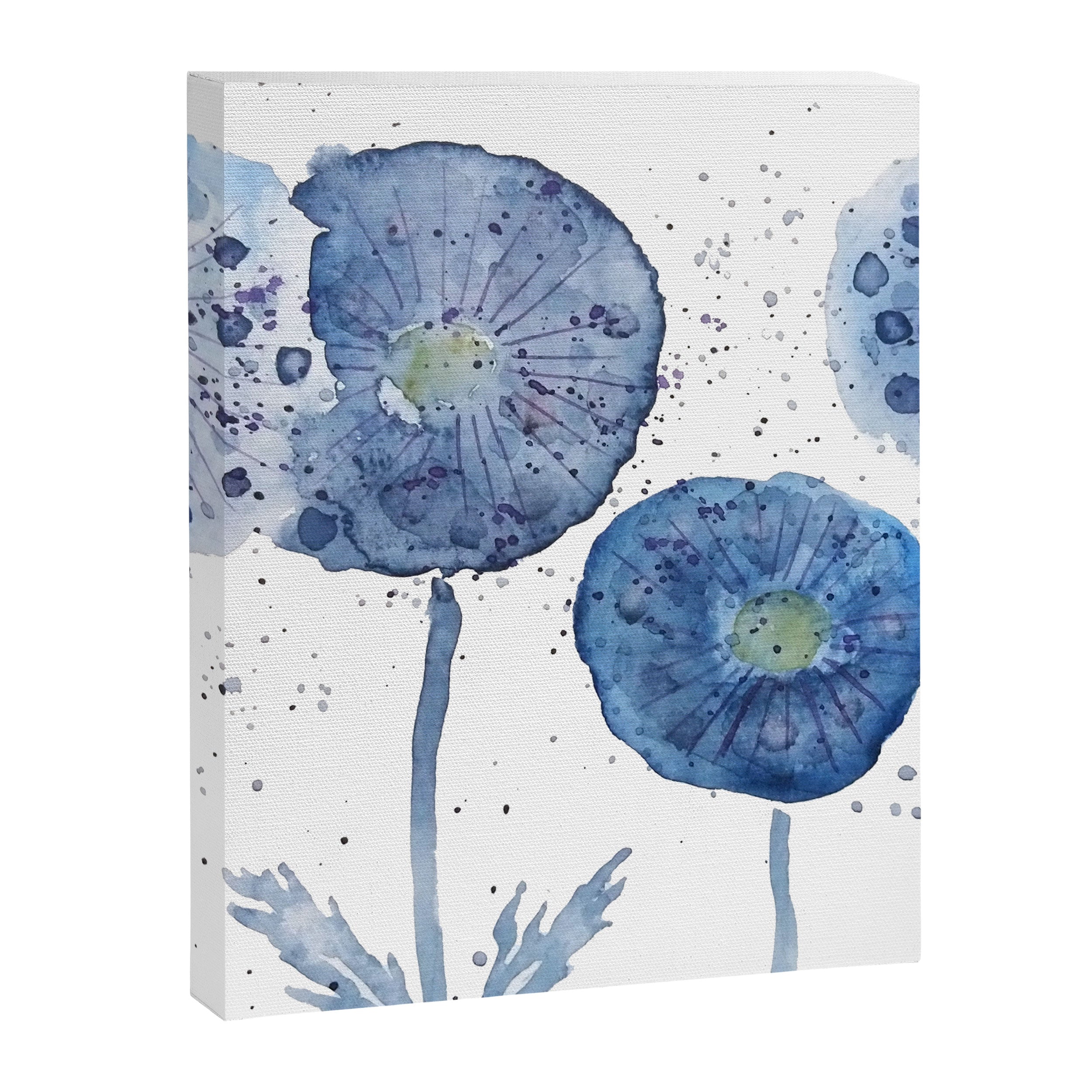 4 indigo abstract dandelion 2 Canvas Print