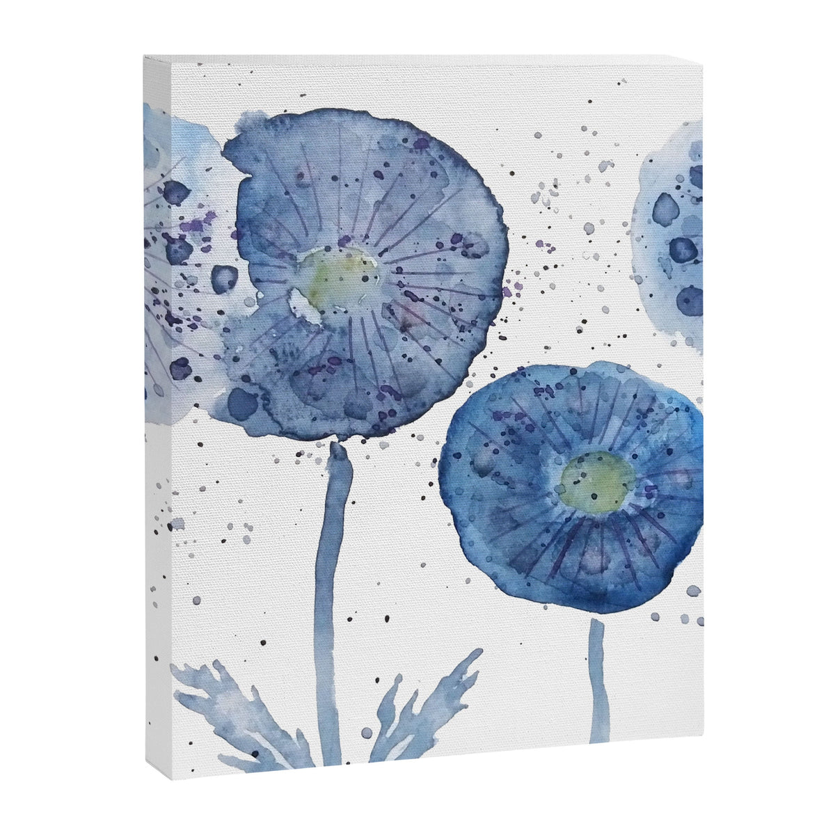 4 indigo abstract dandelion 2 Canvas Print
