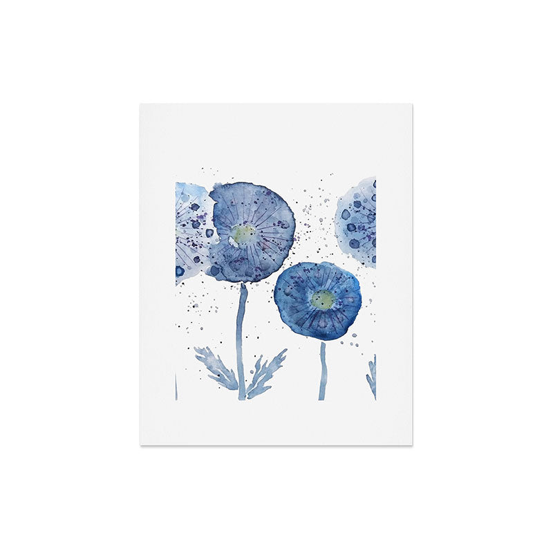 4 indigo abstract dandelion 2 Art Print