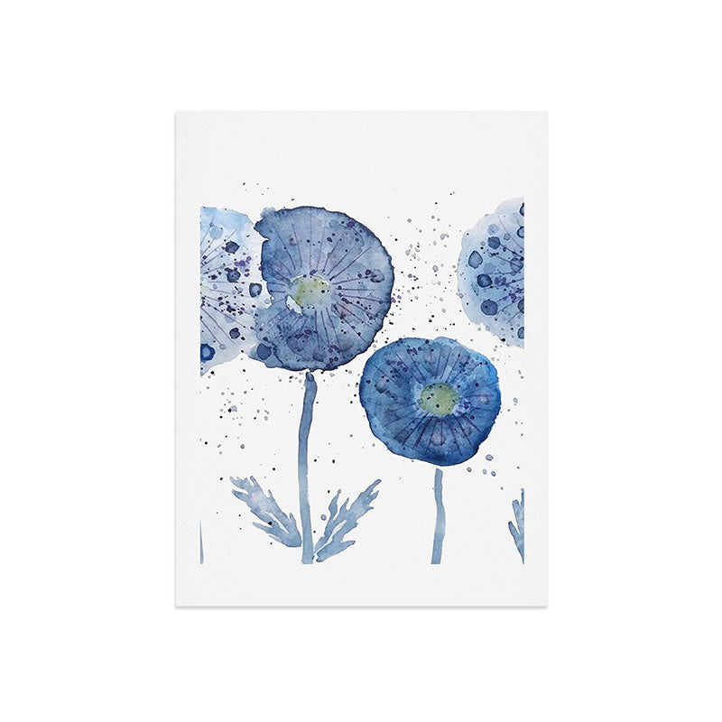 4 indigo abstract dandelion 2 Art Print