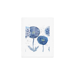 4 indigo abstract dandelion 2 Art Print