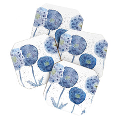 4 indigo abstract dandelion 2 Coaster