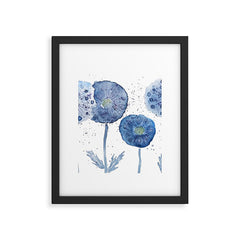 4 indigo abstract dandelion 2 Framed Art Print