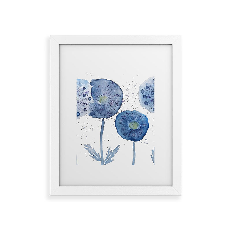4 indigo abstract dandelion 2 Framed Art Print