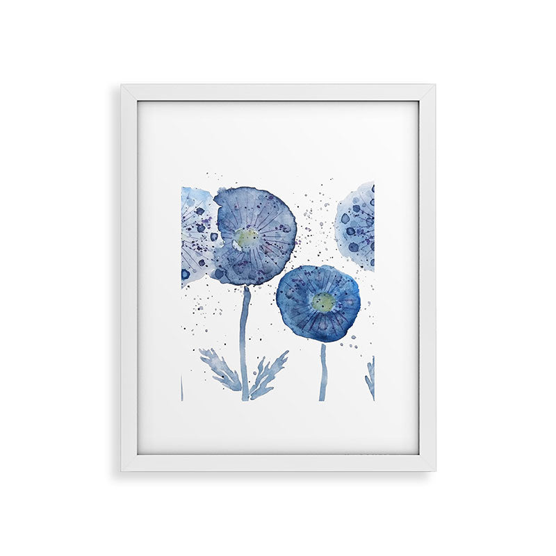4 indigo abstract dandelion 2 Framed Art Print