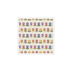 70s Retro Florals Pattern with Linen Texture Art Print