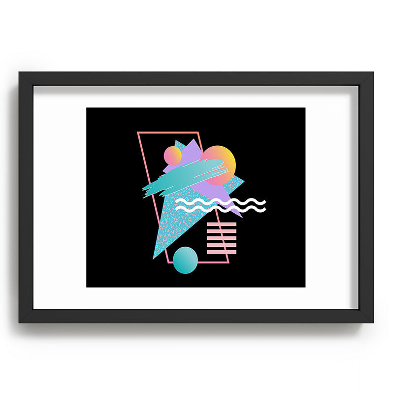 80s Retrowave Design - Memphis Pattern 135 Framed Art Print