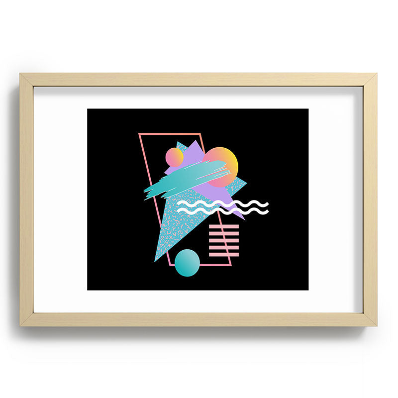 80s Retrowave Design - Memphis Pattern 135 Framed Art Print