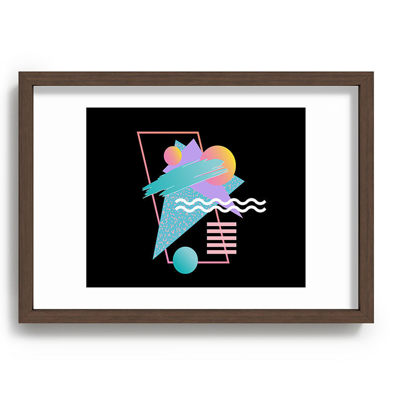 80s Retrowave Design - Memphis Pattern 135 Framed Art Print
