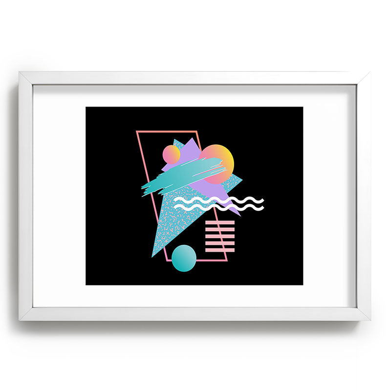 80s Retrowave Design - Memphis Pattern 135 Framed Art Print