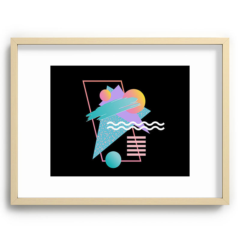 80s Retrowave Design - Memphis Pattern 135 Framed Art Print