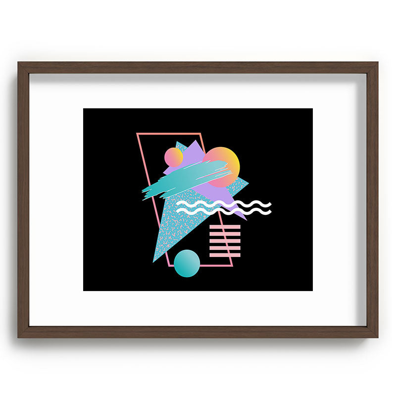 80s Retrowave Design - Memphis Pattern 135 Framed Art Print