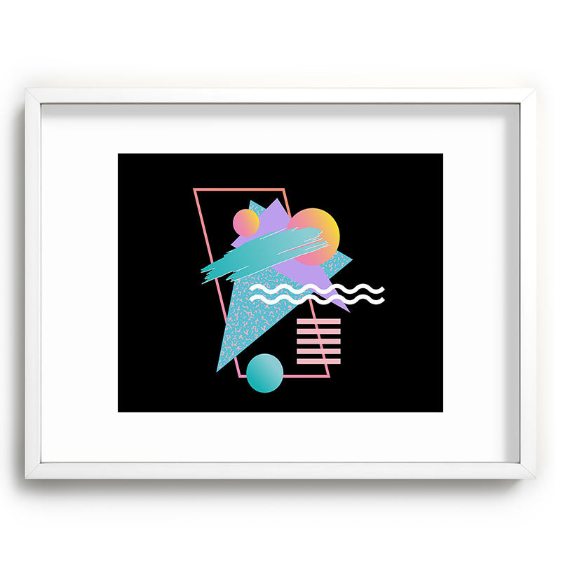 80s Retrowave Design - Memphis Pattern 135 Framed Art Print