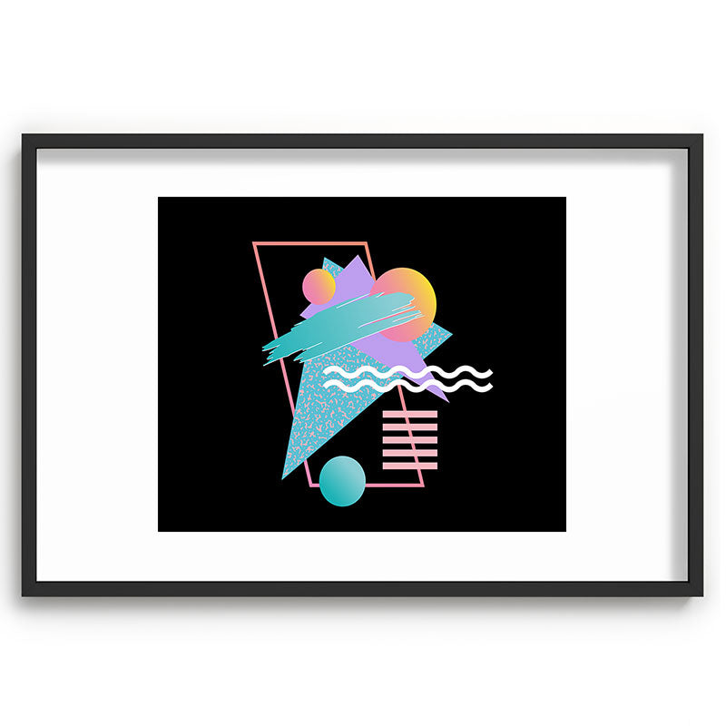 80s Retrowave Design - Memphis Pattern 135 Framed Art Print
