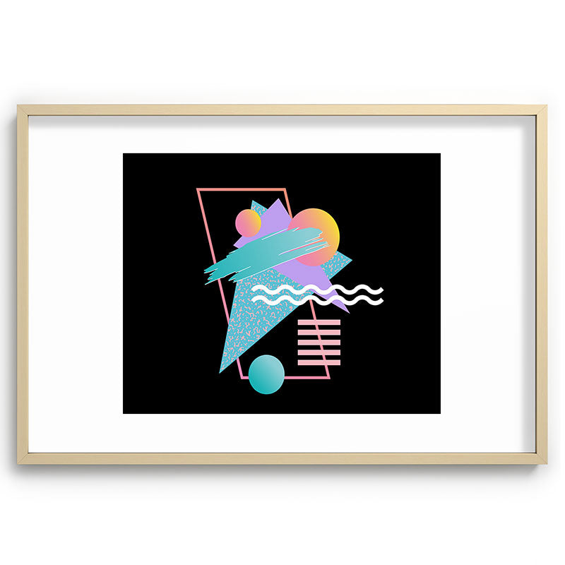 80s Retrowave Design - Memphis Pattern 135 Framed Art Print