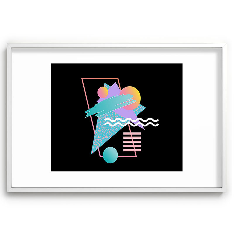 80s Retrowave Design - Memphis Pattern 135 Framed Art Print