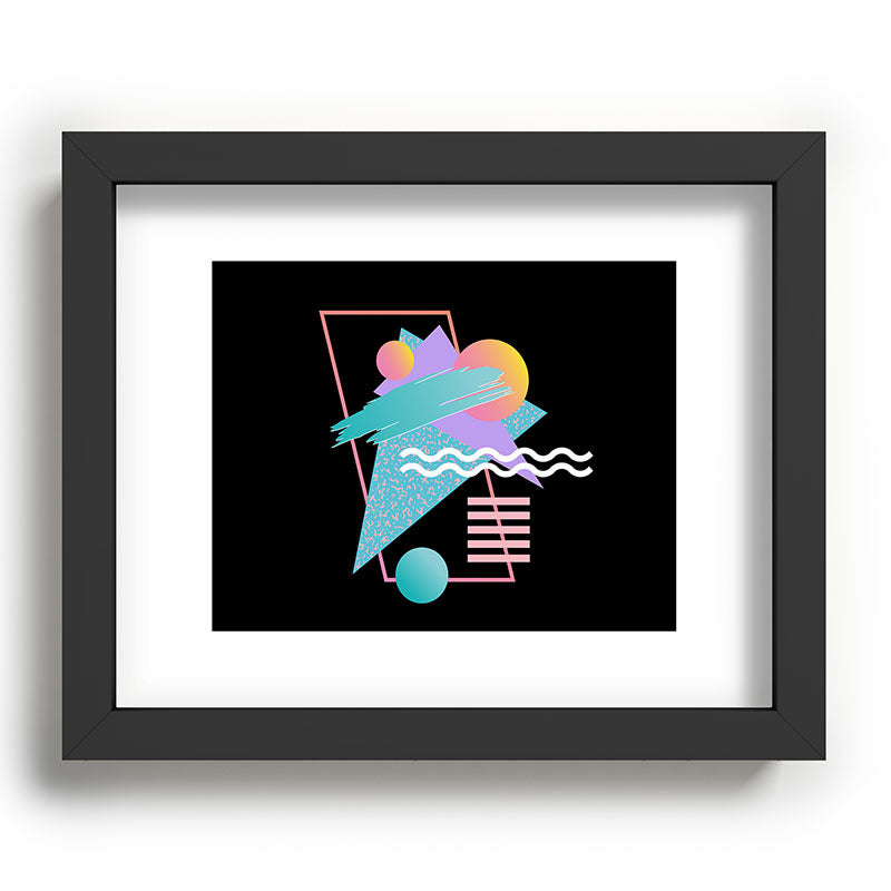 80s Retrowave Design - Memphis Pattern 135 Framed Art Print