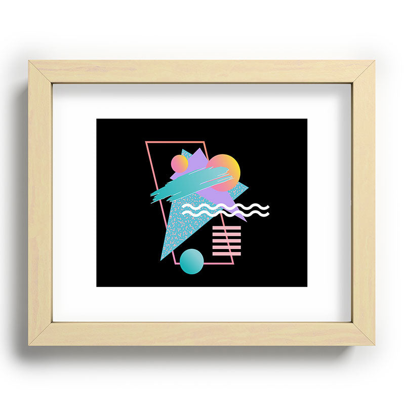 80s Retrowave Design - Memphis Pattern 135 Framed Art Print