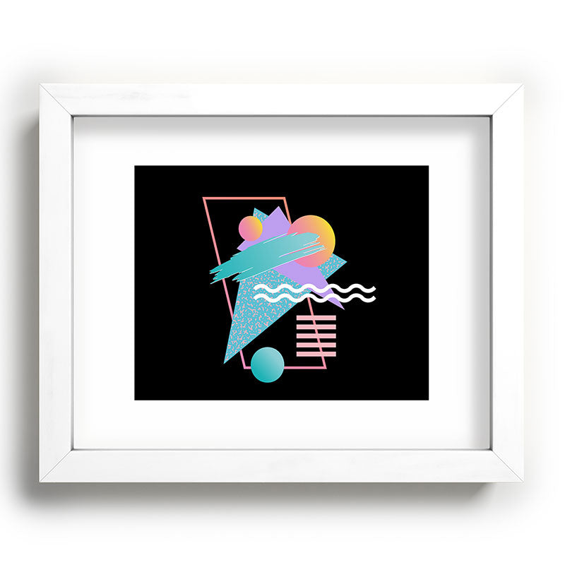 80s Retrowave Design - Memphis Pattern 135 Framed Art Print
