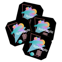 80s Retrowave Design - Memphis Pattern 135 Coaster