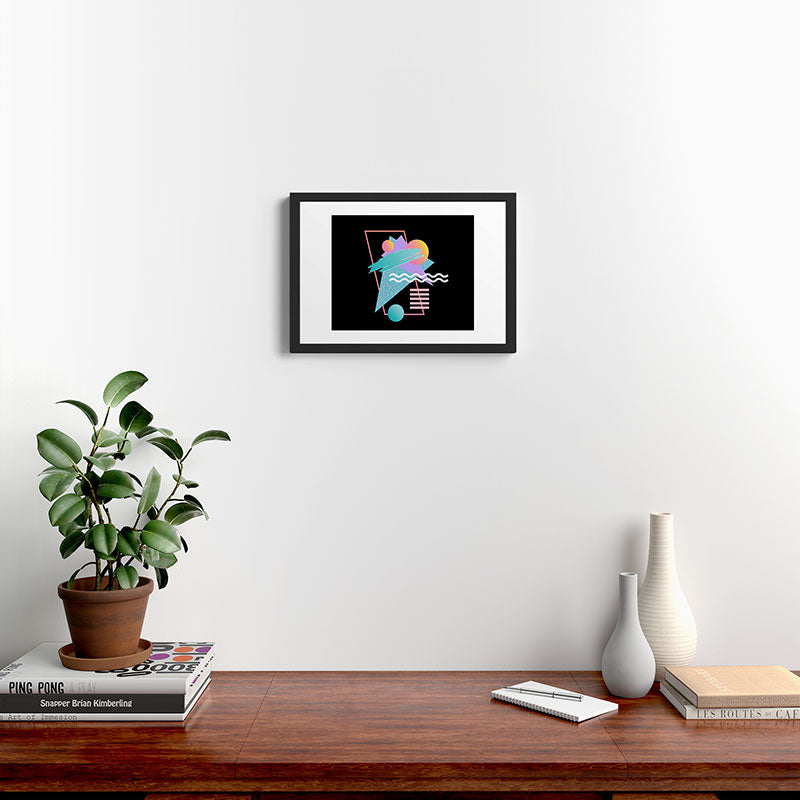 80s Retrowave Design - Memphis Pattern 135 Framed Art Print
