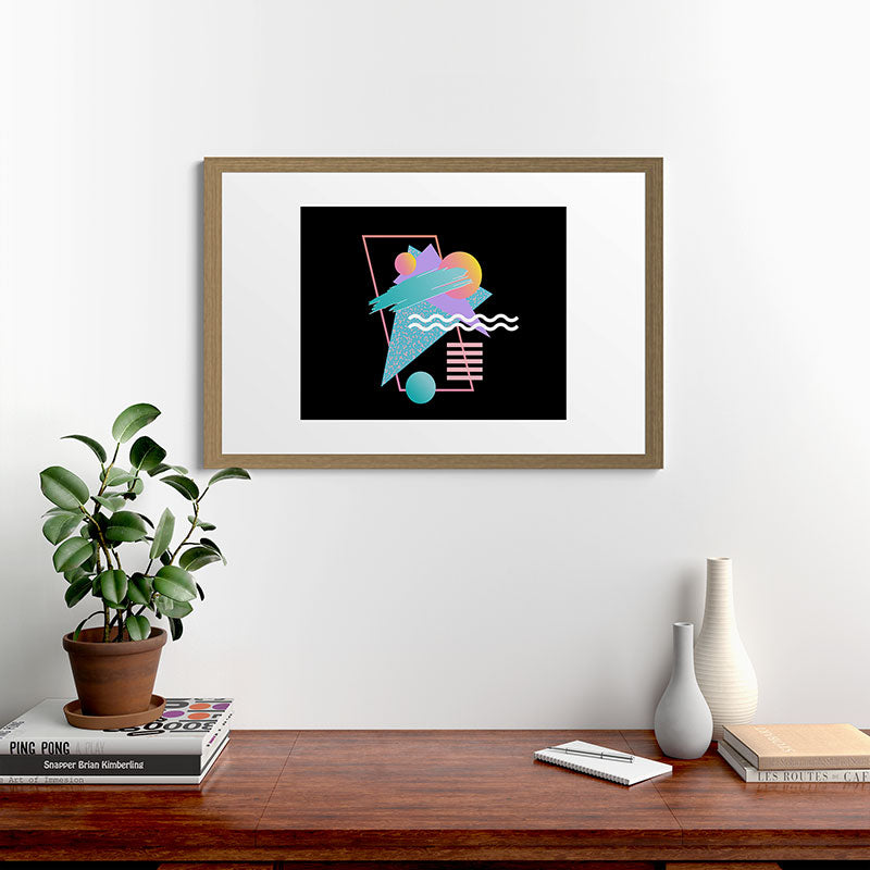 80s Retrowave Design - Memphis Pattern 135 Framed Art Print