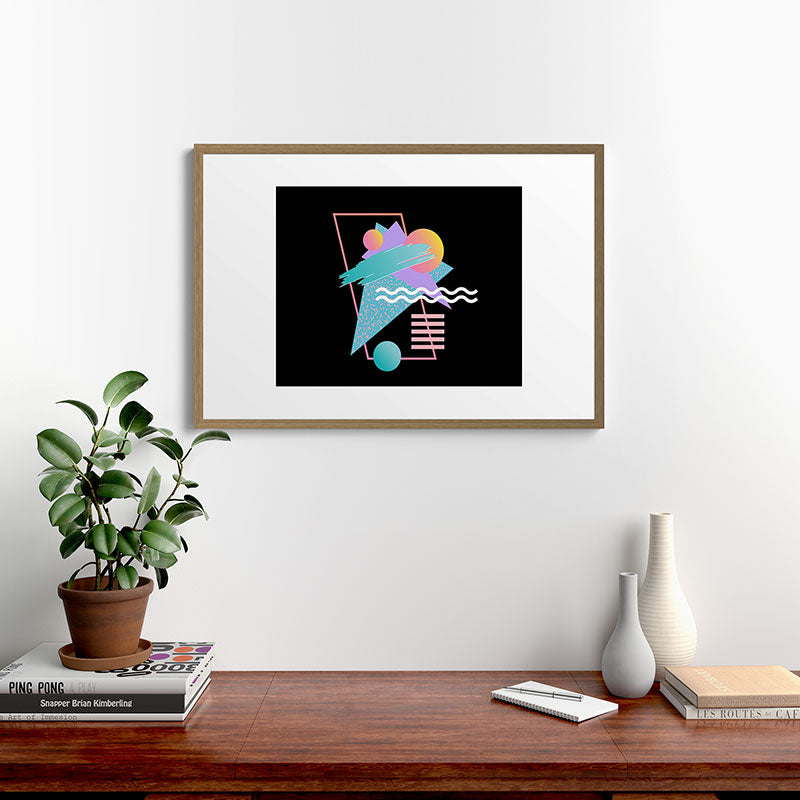 80s Retrowave Design - Memphis Pattern 135 Framed Art Print