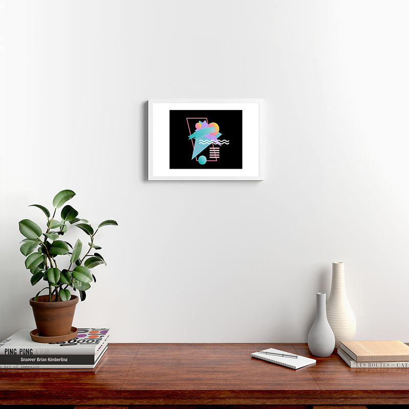 80s Retrowave Design - Memphis Pattern 135 Framed Art Print