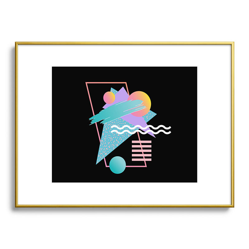 80s Retrowave Design - Memphis Pattern 135 Framed Art Print