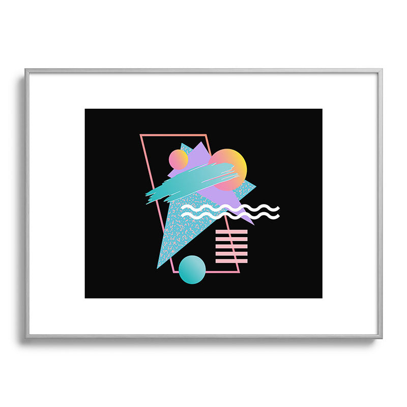 80s Retrowave Design - Memphis Pattern 135 Framed Art Print