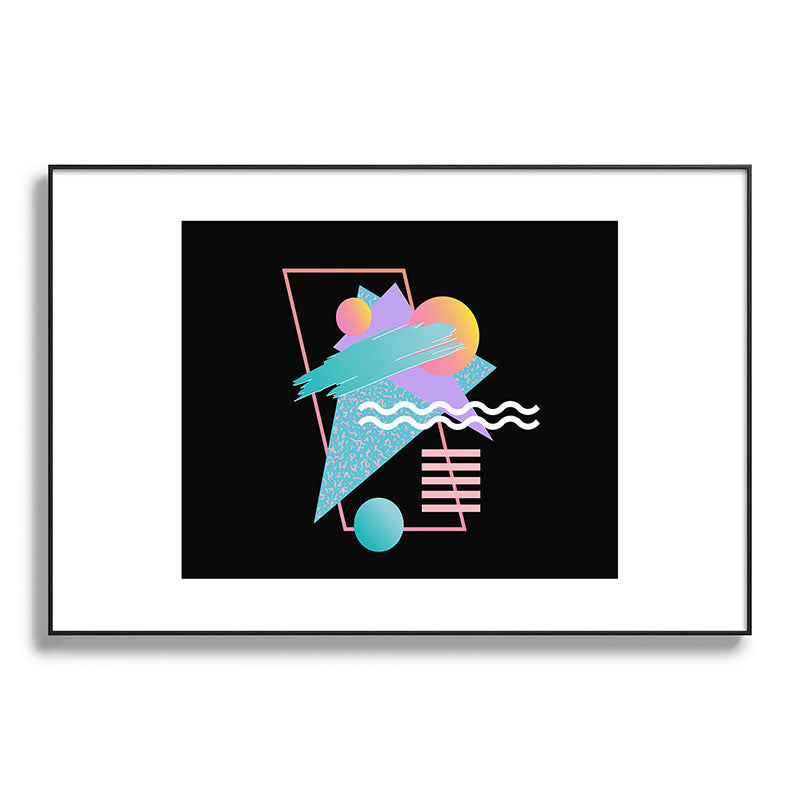 80s Retrowave Design - Memphis Pattern 135 Framed Art Print