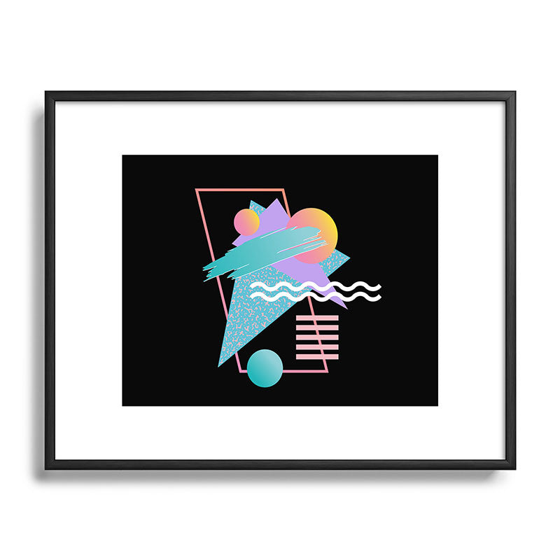 80s Retrowave Design - Memphis Pattern 135 Framed Art Print