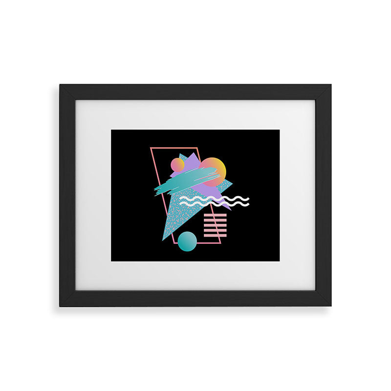 80s Retrowave Design - Memphis Pattern 135 Framed Art Print
