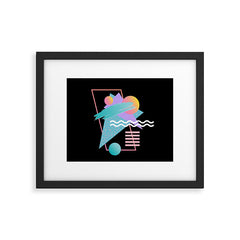 80s Retrowave Design - Memphis Pattern 135 Framed Art Print