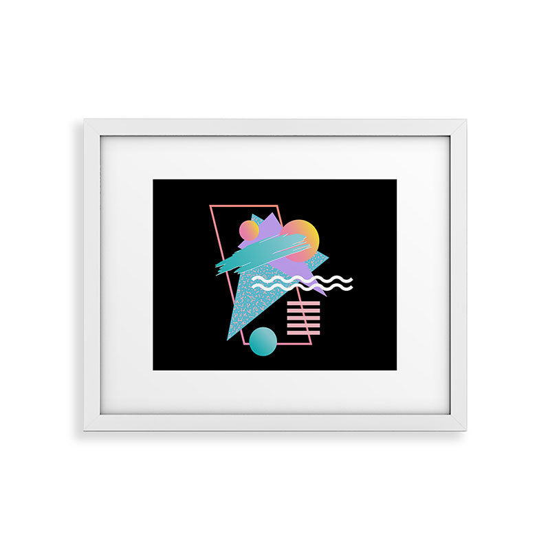 80s Retrowave Design - Memphis Pattern 135 Framed Art Print