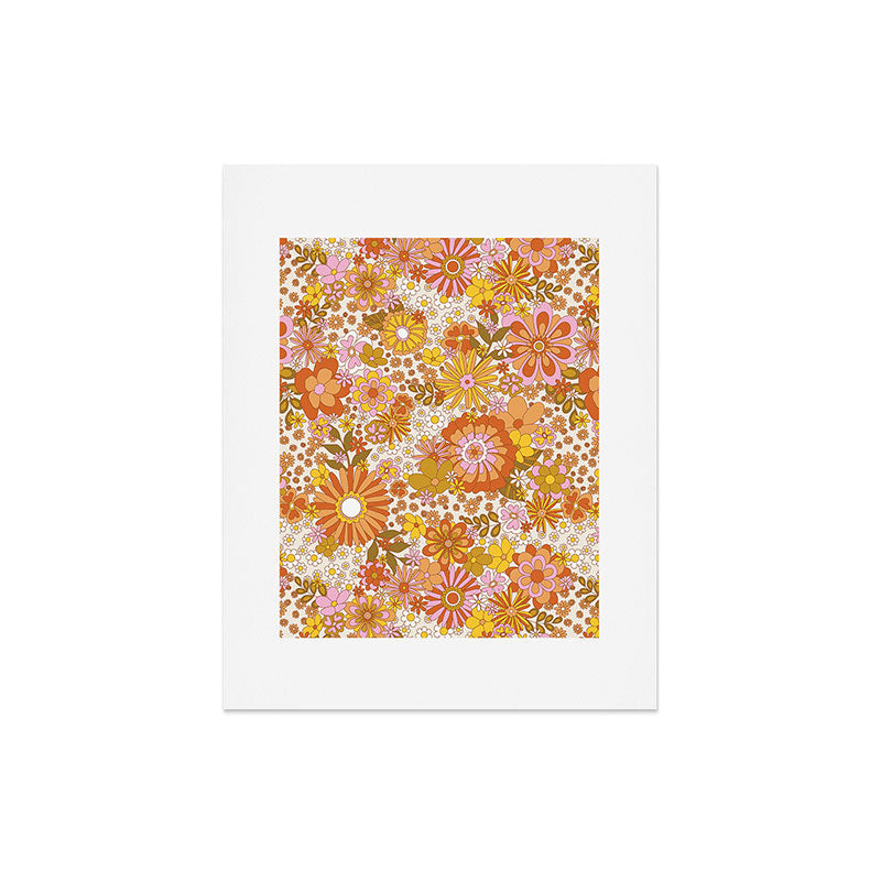 70s Floral Pattern Art Print