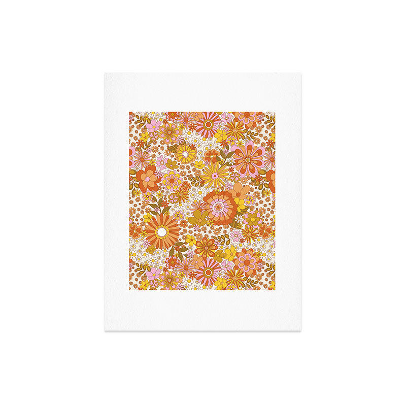 70s Floral Pattern Art Print