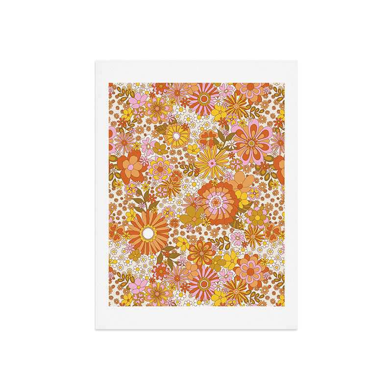 70s Floral Pattern Art Print