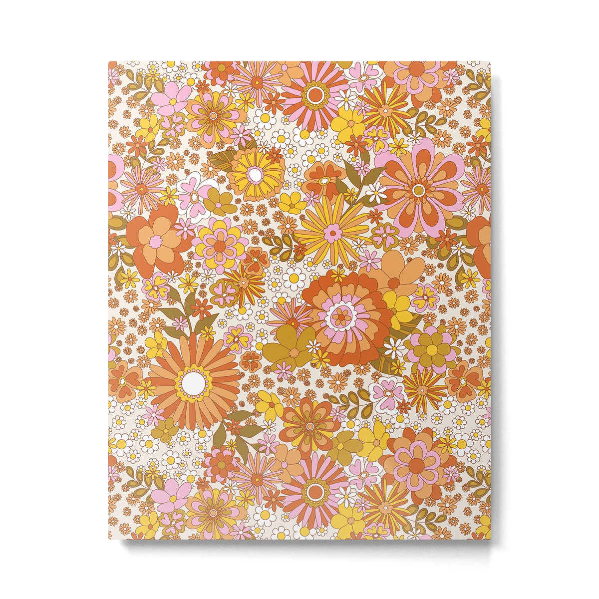 70s Floral Pattern Metal Print