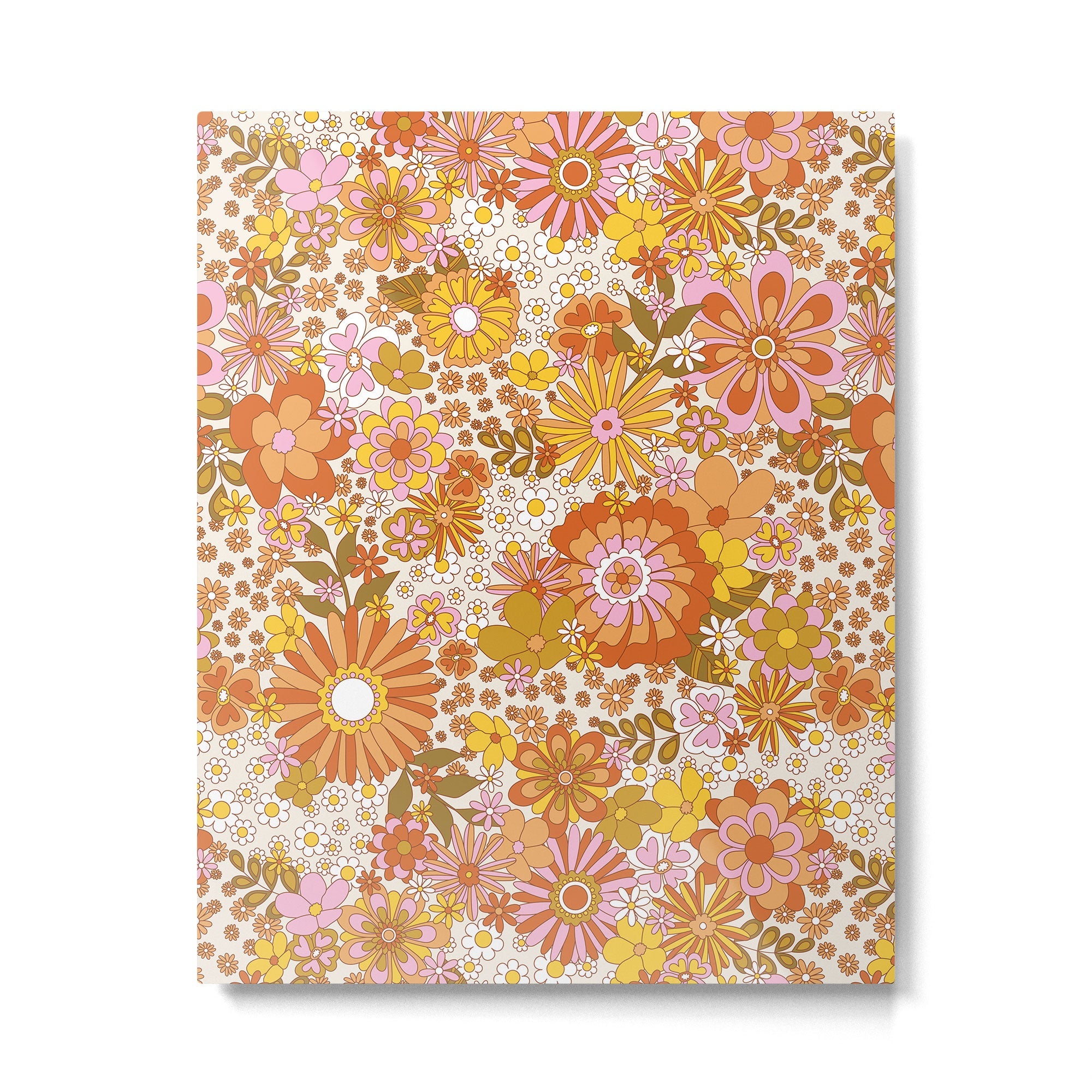 70s Floral Pattern Metal Print