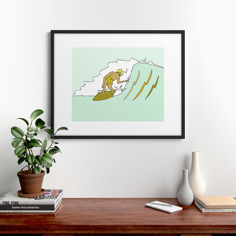 70s outer banks surf // retro surf by surfy birdy Framed Art Print