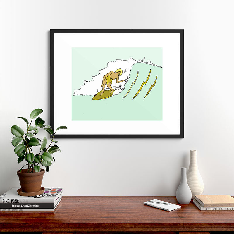 70s outer banks surf // retro surf by surfy birdy Framed Art Print