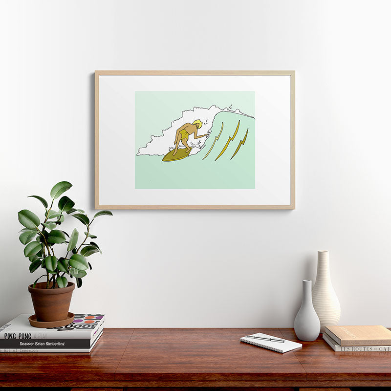 70s outer banks surf // retro surf by surfy birdy Framed Art Print
