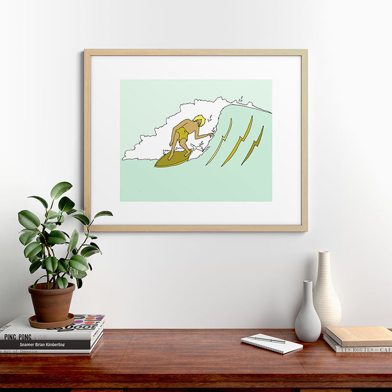 70s outer banks surf // retro surf by surfy birdy Framed Art Print