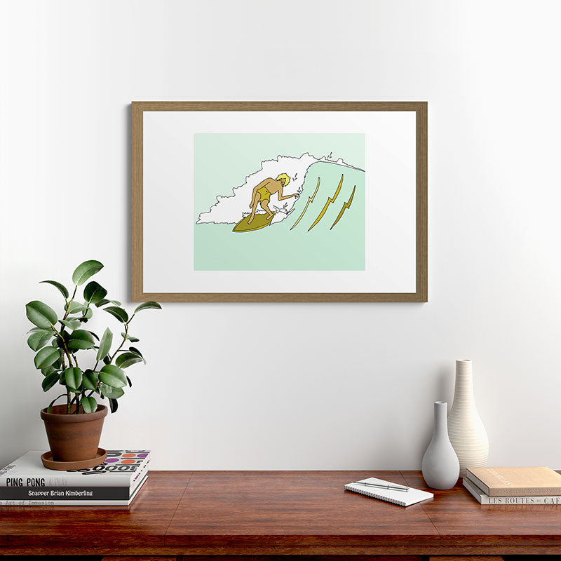 70s outer banks surf // retro surf by surfy birdy Framed Art Print